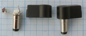 Mufa/conector DC tata 2,5x5,5x10mm, la 90°, cablu 5mm
