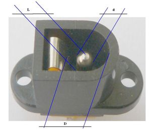 Mufa DC mama, pe placa, 2,5x5,5mm, cu 2 gauri