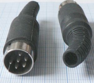 Mufa DIN tata, 6 pini, pe cablu 6,5mm