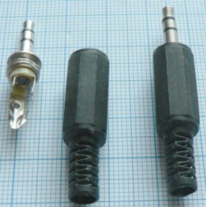 Mufa jack tata 3,5mm stereo, pe cablu 5mm