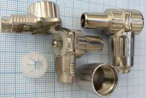 Mufa TV tata, 90 grade, pe cablu 7mm