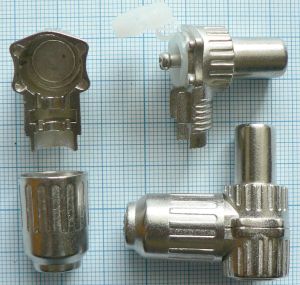 Mufa TV tata, 90 grade, pe cablu 7mm