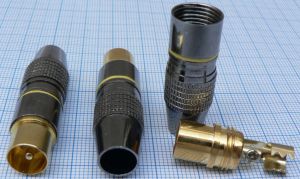 Mufa TV tata, pe cablu 7,5mm (mufa profesionala, carcasa metalica)
