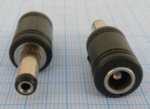 Mufa adaptoare tip reductie DC, 2,5x5,5x10mm tata - 2,1x5,5mm mama