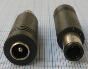 Mufa adaptoare tip reductie DC, 7,4x0,9x11mm tata - 2,1x5,5x10mm mama