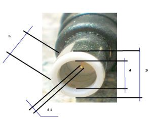 Mufa adaptoare tip reductie DC, 7,9x0,9x13,5mm tata - 2,5x5,5x10mm mama