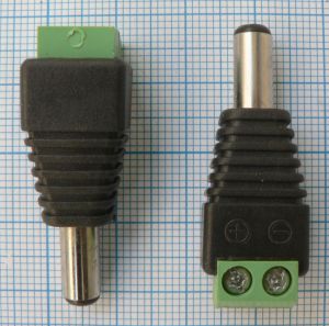 Mufa adaptoare tip reductie DC, 2,5x5,5x10mm tata, cu surub pentru fire