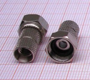Mufa F tata, pentru coaxial 75 Ohm, cu insurubare