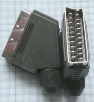 Mufa SCART tata, pe cablu 6mm
