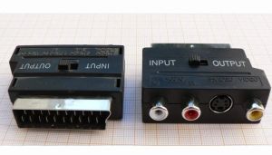 Adaptor/reductie SCART tata - 3x RCA mama + S-VHS mama, IN-OUT