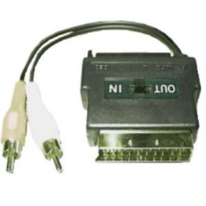 Adaptor/reductie SCART tata - SCART mama + 2x RCA (comutator IN-OUT)