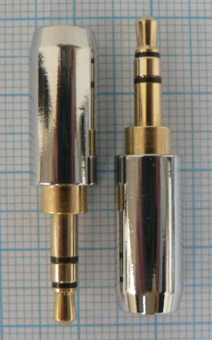 Mufa jack tata 3,5mm stereo, pe cablu 8mm