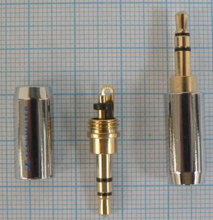 Mufa jack tata 3,5mm stereo, pe cablu 8mm