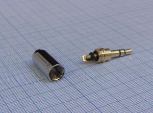 Mufa jack tata 3,5mm stereo, pe cablu 8mm