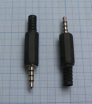 Mufa jack tata 3,5mm, 4 contacte, pe cablu 5mm