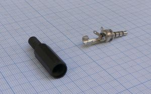 Mufa jack tata 3,5mm, 4 contacte, pe cablu 5mm