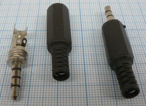 Mufa jack 3,5mm tata, 4 contacte, pe cablu 4mm