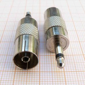 Adaptor/reductie jack tata 3,5mm mono - coaxial mama, metal