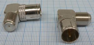 Adaptor/reductie F tata (fixare rapida) 90° - F mama