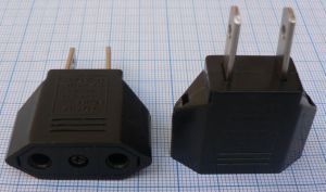 Adaptor de retea, priza europa - priza plata SUA/UK, fara impamantare