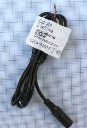 Cablu alimentare mufa DC tata cc 2,5mm, 1m