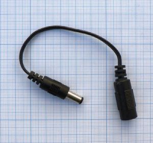 Cablu DC adaptor, 2,5x5,5x10mm tata - 2,1x5,5x10mm mama, 7cm