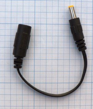 Cablu DC adaptor, 1,7x4,75x10mm - 2,1x5,5x10mm mama, 7cm