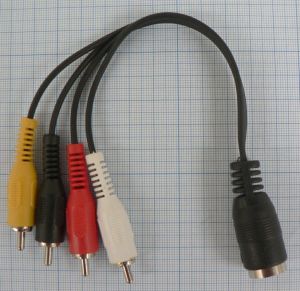 Cablu DIN5p tata- 4*RCA tata /0.20m