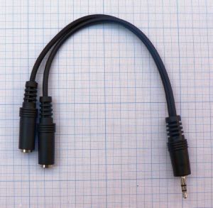 Cablu JacK 3.5 stereo tata- 2*3.5 Jack stereo mama/ 0.20 m