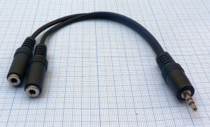Cablu JacK 3.5 stereo tata- 2*3.5 Jack stereo mama/ 0.20 m