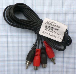 Cablu 2*RCA tata- 2*RCA mama/ 3 m/audio