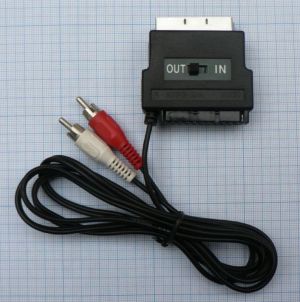 Cablu SCART IN-OUT- 2RCA tata/ 0.35m