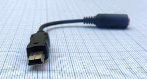 Cablu 3,5mm stereo mama - mini USB 5 pini tata, 10cm