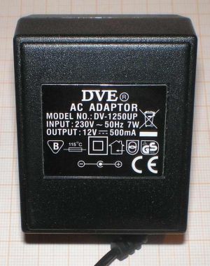 Sursa de alimentare 12V/0,5A, intrare 220Vca, marca Tonze, 2,4/6W (conector iesire specific Tonze)