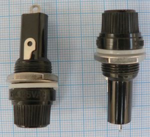 Soclu siguranta, montaj panou, rotund, 6x30mm (pentru sigurante 6x30mm)