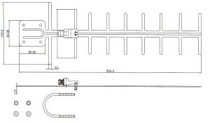 Antena pentru stabilizare/amplificare semnal GSM, castig 11dBi