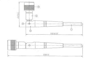 Baston antena omnidirectionala GSM/DCS , cistig: 0dBi