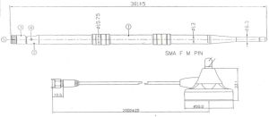Antena cu baza magnetica WiFi, 2,4GHz, castig 9dBi