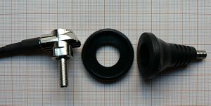 Suport metalic (baza) fixare antene baston M6, cu 3,5m cablu RG58 + FME mama