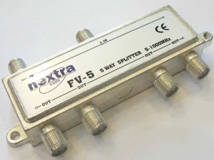 Spliter/distribuitor de semnal, 1 IN - 5 OUT, banda 5-1000 MHz