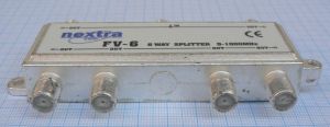 Spliter/distribuitor de semnal, 1 IN - 6 OUT, banda 5-1000 MHz