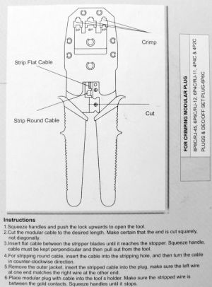 Cleste sertizat metalic, telefonie/UTP, 4p/4c; 4p/6c; 8p8c (1 locas crimpare + scula dezizolat UTP)