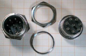 Mufa microfon MIC323, 8 pini, tata, cablu 6mm