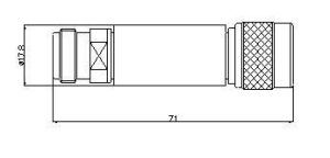 Atenuator pe cablu coaxial, 6dB, 2W