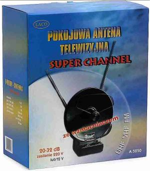 Antena supercolor TV, FIF-UIF, pentru canalele 6-60, castig 31dBi, amplificator si sursa inclusa