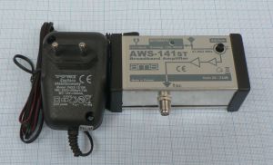 Amplificator de semnal TV CATV 1*IN-1*OUT, in banda TV 47-862, castig 20dB