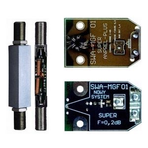Antena TV FIF-UIF, pentru canalele 6-12 si 21-60 cu amplificator model MGF-01 + WK-1 si sursa inclusa