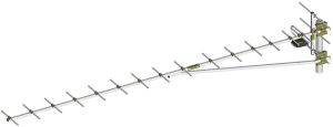 Antena profesionala TV UIF pentru canalele 36-40 (590-630 MHz), 16dBi