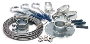 Set suporti: bara 3,5m/40mm + bara 2m/35mm + accesorii fixare (coarda ancorare)