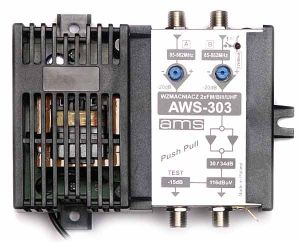 Amplificator de semnal TV CATV SAT 2*IN-2*OUT, in banda FM TV 85-862 ,castig 30-34dB